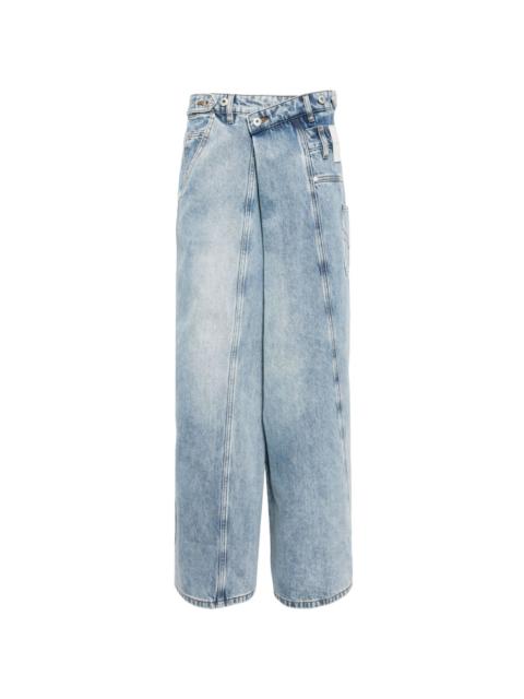 twist-detail wide-leg jeans