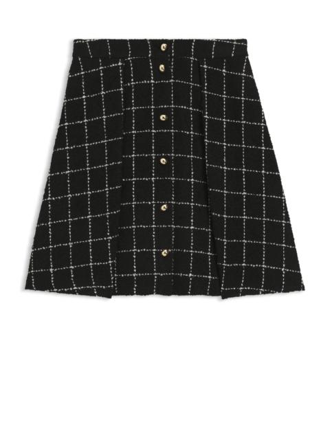 HUGO CHECKED-BOUCLÉ SKIRT WITH A-LINE PROFILE