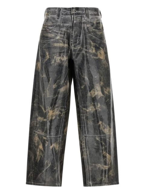 Diesel stonewashed silicone-cast jeans