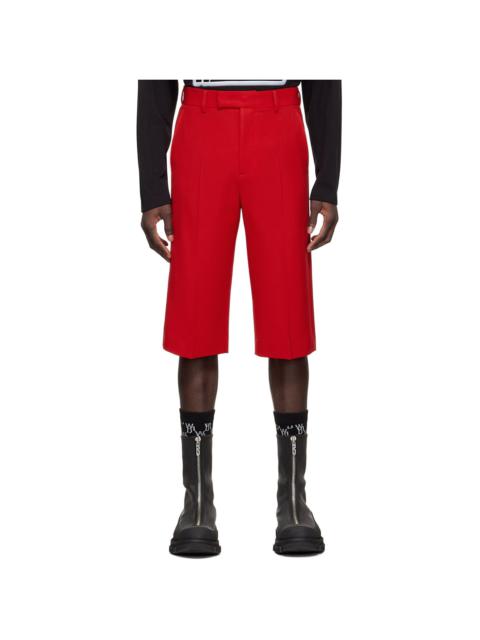 Red Polyester Shorts