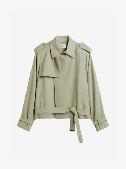 The Frankie Shop Elva Fluid Short Trench - Sage