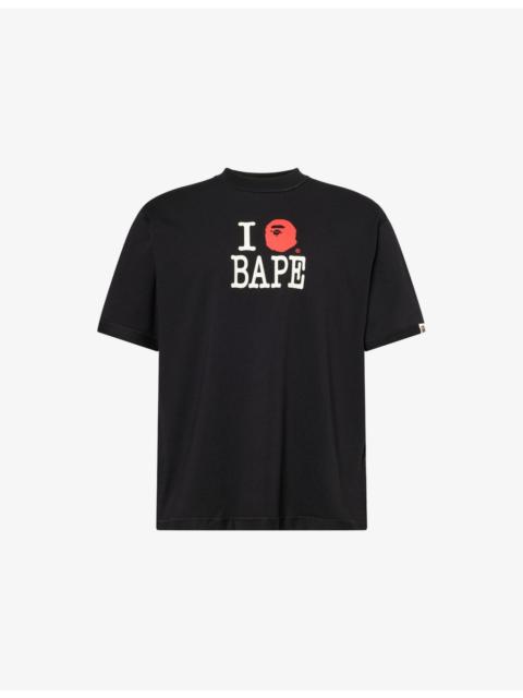 A BATHING APE® Brand-Print Crewneck Cotton-Jersey T-Shirt