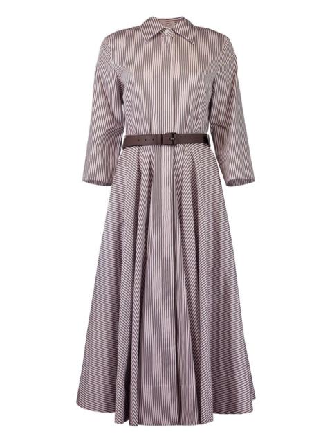 MICHAEL KORS COLLECTION striped belted shirt dress