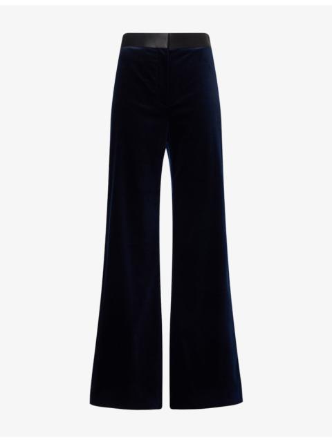 Victoria Beckham Alina Straight-Leg Velvet Trousers