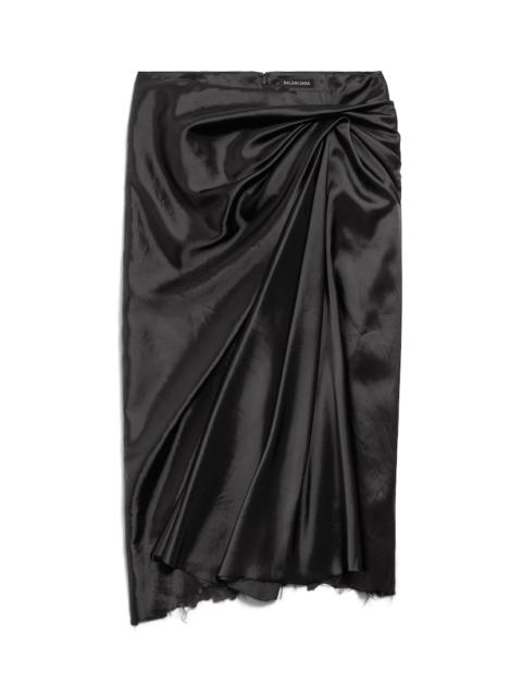 BALENCIAGA Women's Draped Skirt in Black