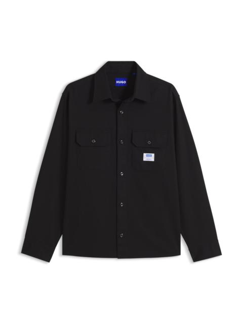 HUGO OVERSIZED-FIT COTTON SHIRT WITH CHEST FLAP POCKETS