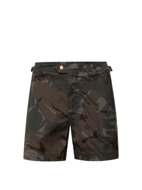camouflage-pattern swim shorts