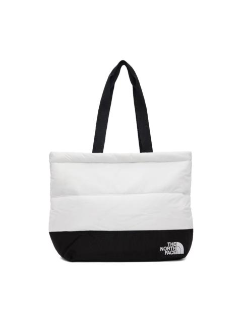 The North Face White & Black Nuptse Tote