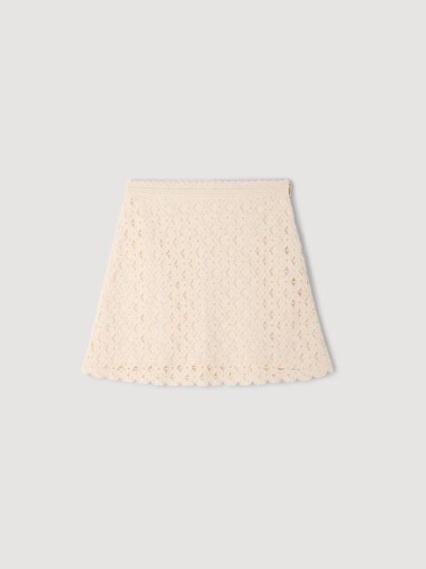 Sandro MINI BEADED CROCHET SKIRT
