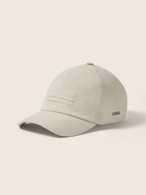 ZEGNA IVORY OASI LINO BASEBALL CAP