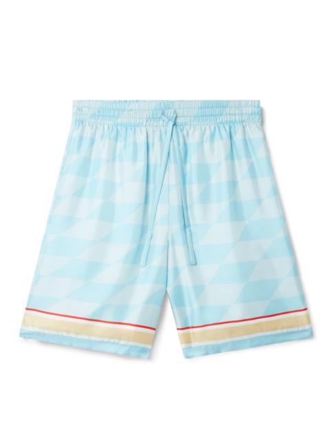 Damiers Et Cygne Bleu Silk Shorts