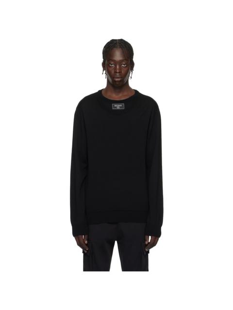 Balmain Black Knitted Double-Collar Sweater