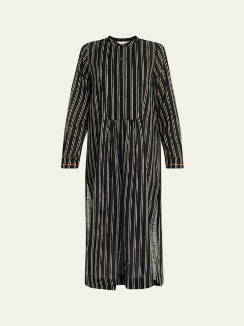 ULLA JOHNSON Brita Striped Cotton Tunic Coverup