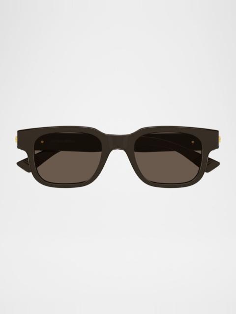 Bottega Veneta Men's Bv1411s-003 Plastic Rectangle Sunglasses