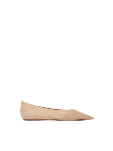 GABRIELA HEARST Empress Ballerina Flat Shoe in Nude Suede & Leather