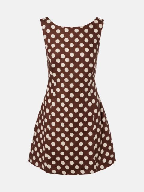 FAITHFULL Lydie polka-dot linen minidress