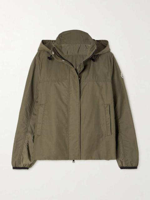 Graie hooded shell-paneled cotton-blend jacket