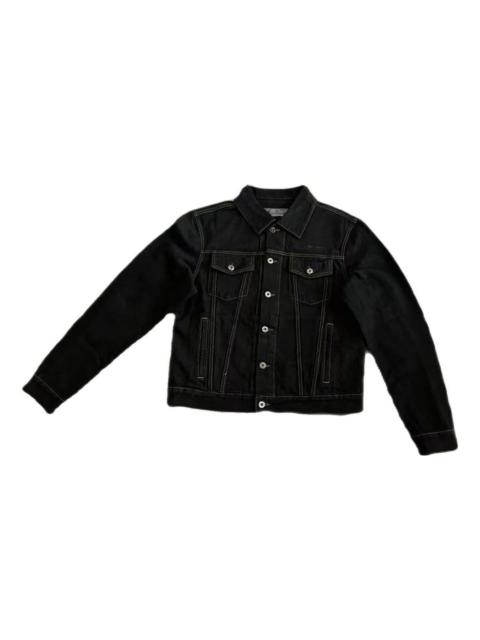 Off-White Off-White Alphabet Patterned Turn Down Collar Denim Jacket 'Black' OMYE079C99DEN0044001PD