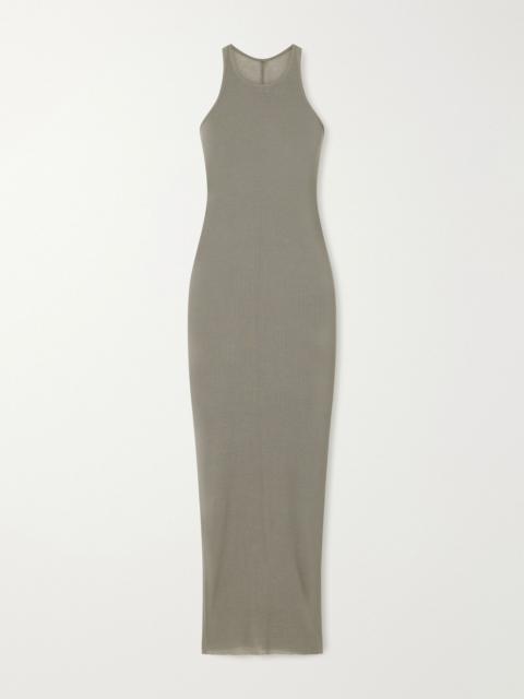 Rick Owens Tank ribbed-jersey halterneck midi dress Gray