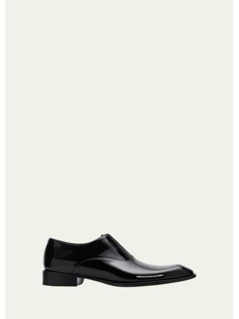 SAINT LAURENT Men's Milton Patent Leather Slip-On Oxfords