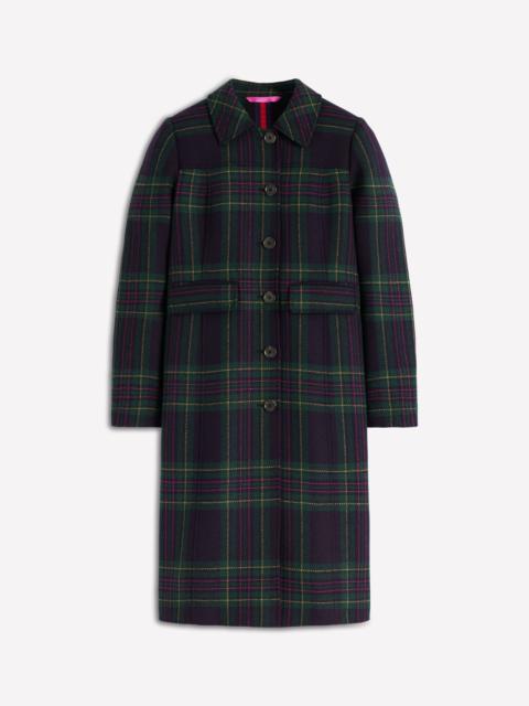 BODEN St Albans Fitted Coat-Navy & Green Tonal Check