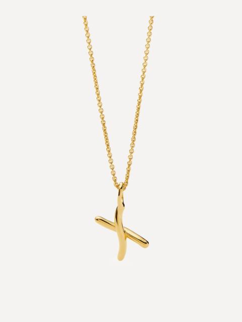MISSOMA 18ct Gold-Plated Vermeil Silver Curly Molten Mini X Initial Pendant Necklace