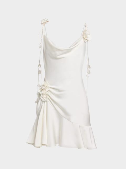 Cinq à Sept Ganessa Beaded Flowers Satin Mini Dress