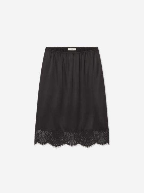 CO Elastic Waist Lace Slip Skirt in Silk