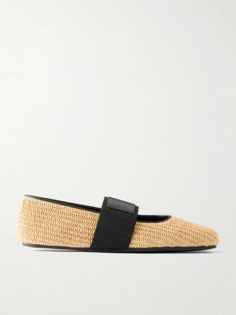 Givenchy Logo-appliquéd Raffia Ballerina Flats