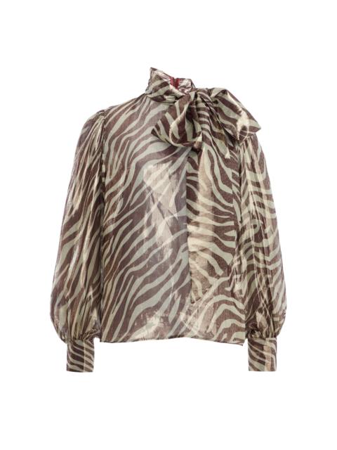 FRANÇOISE Winona Pussy-Bow Silk Top
