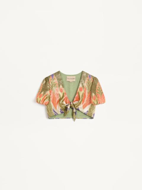 Valentino LUREX TOP WITH VOYAGE IMAGINAIRE PRINT