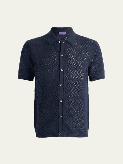 Ralph Lauren Men's Cotton Textured Knit Short-Sleeve Shirt