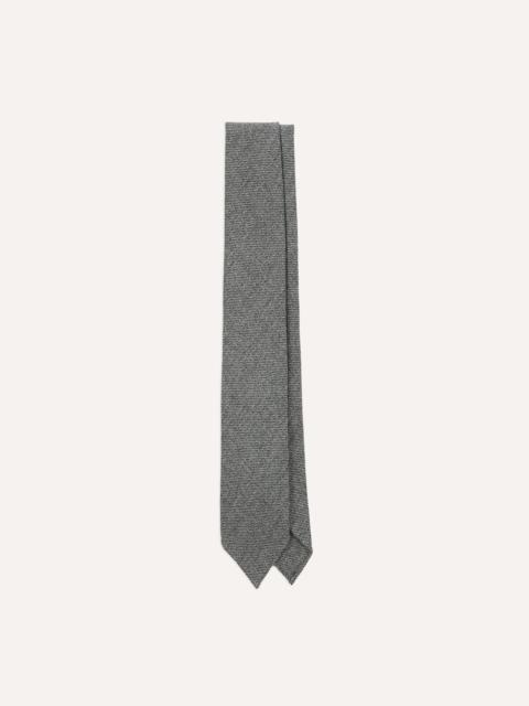 Drake's Grey Herringbone Hand Rolled Wool Tie