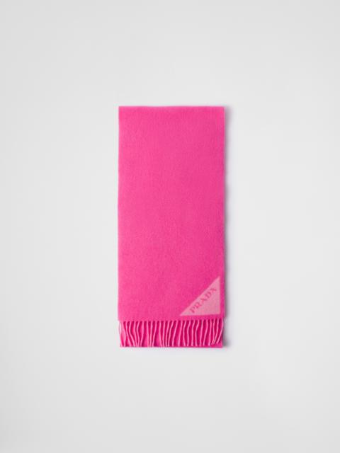Prada Double-faced wool and cashmere scarf