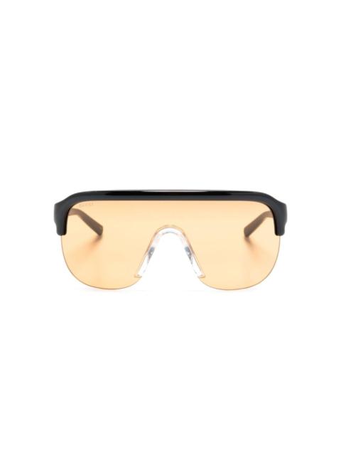 lens-decal shield-frame sunglasses