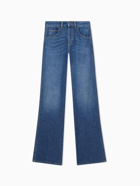 EMPORIO ARMANI FIVE-POCKET JEANS IN COMFORT DENIM WITH A FADED FINISH