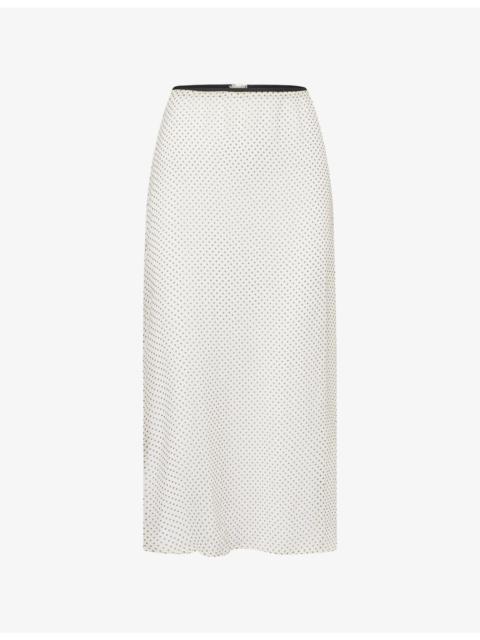 Hunza G Polka-Dot Sheer Midi Skirt