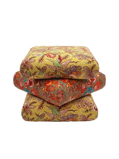 ULLA JOHNSON Wild Hibiscus Printed Pouf