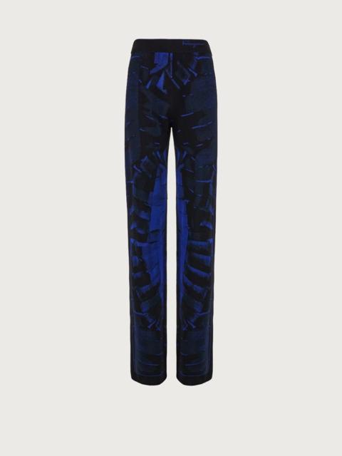 FERRAGAMO JACQUARD PALM TROUSERS