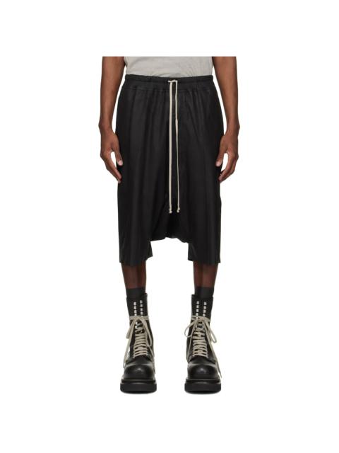 Rick Owens Black Temple Rick S Pods Leather Shorts
