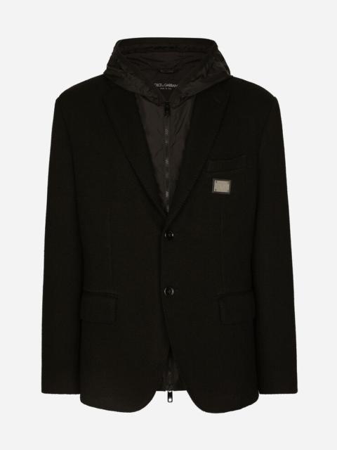 Dolce & Gabbana Hooded jersey jacket and nylon vest