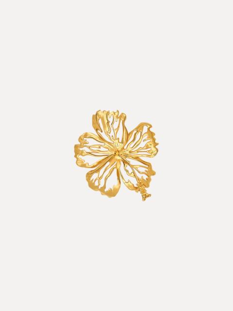 Oscar de la Renta OPENWORK HIBISCUS BROOCH