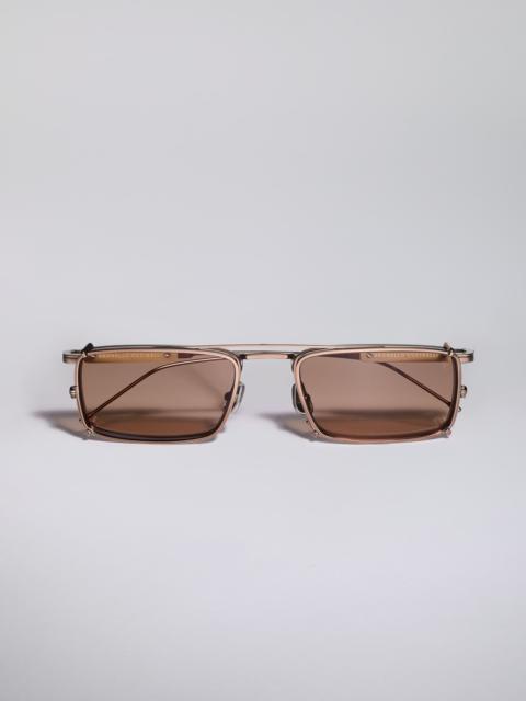 Brunello Cucinelli Titanium frame with clip-on sun lens