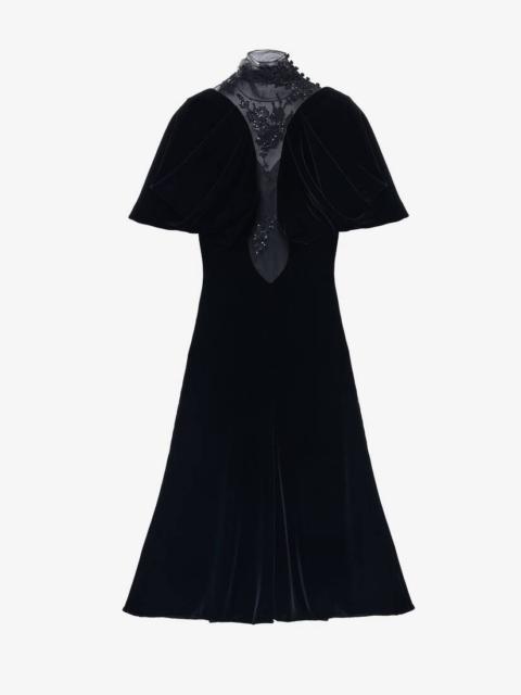 Alexander McQueen Lace Detail Velvet Dress