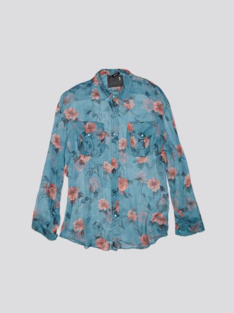 R13 BELLOW POCKET RELAXED SHIRT - BLUE FLORAL