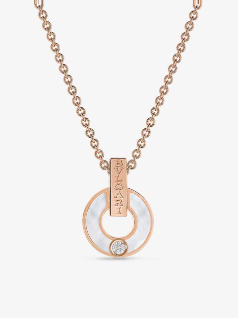 Bvlgari Bvlgari 18ct rose-gold with mother of pearl and 0.06ct diamond necklace