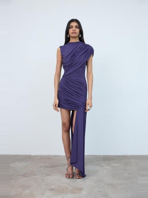 De La Vali RAVENNA MINI DRESS IN PURPLE SPANDEX JERSEY
