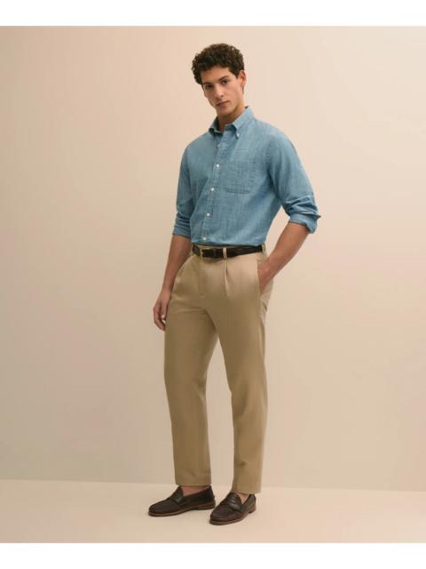 Brooks Brothers The Pleated Linen-Cotton Pants
