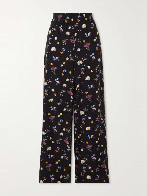 Stella McCartney Floral-print silk wide-leg pants
