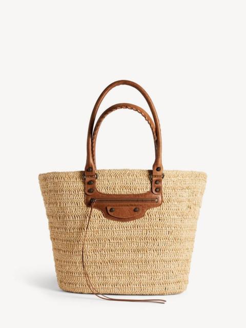 BALENCIAGA Women's Le City Medium Basket in Natural/camel